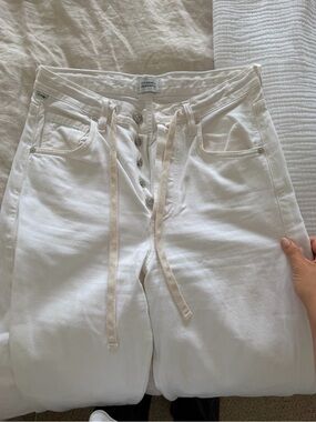 Citizens Of Humanity Off-White High-Rise Button-Fly Jeans